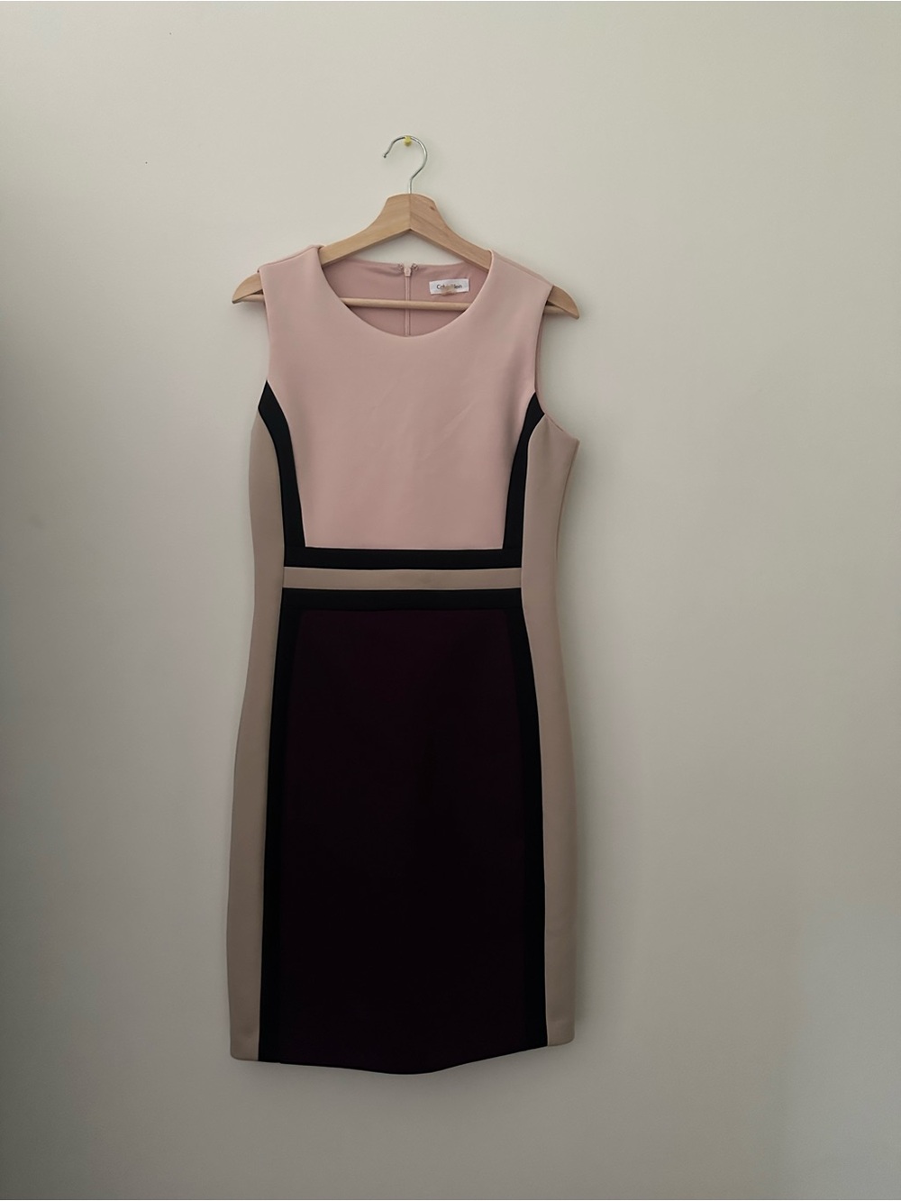 Calvin Klein Colorblock Midi Dress in Blush, Beige and Plum